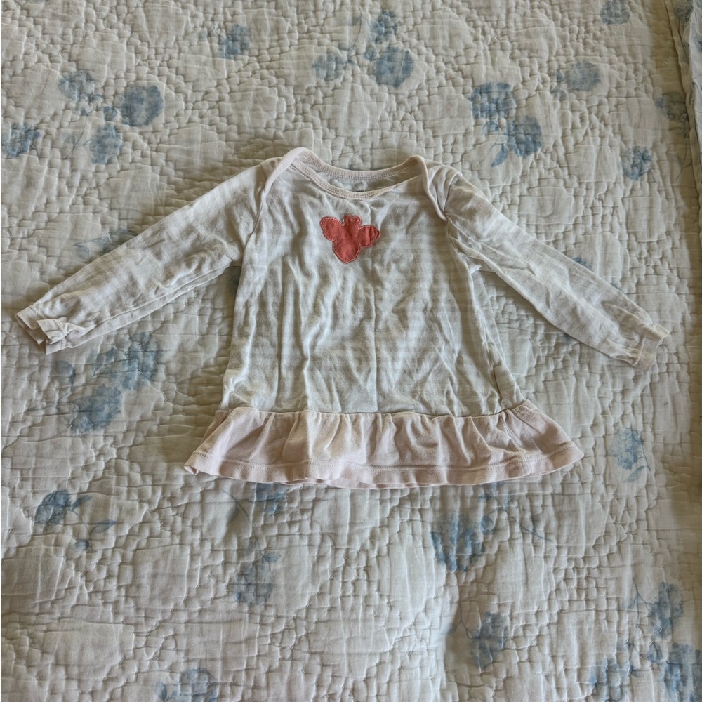 Girls' Long Sleeve Dress with Coral Bumble Bee